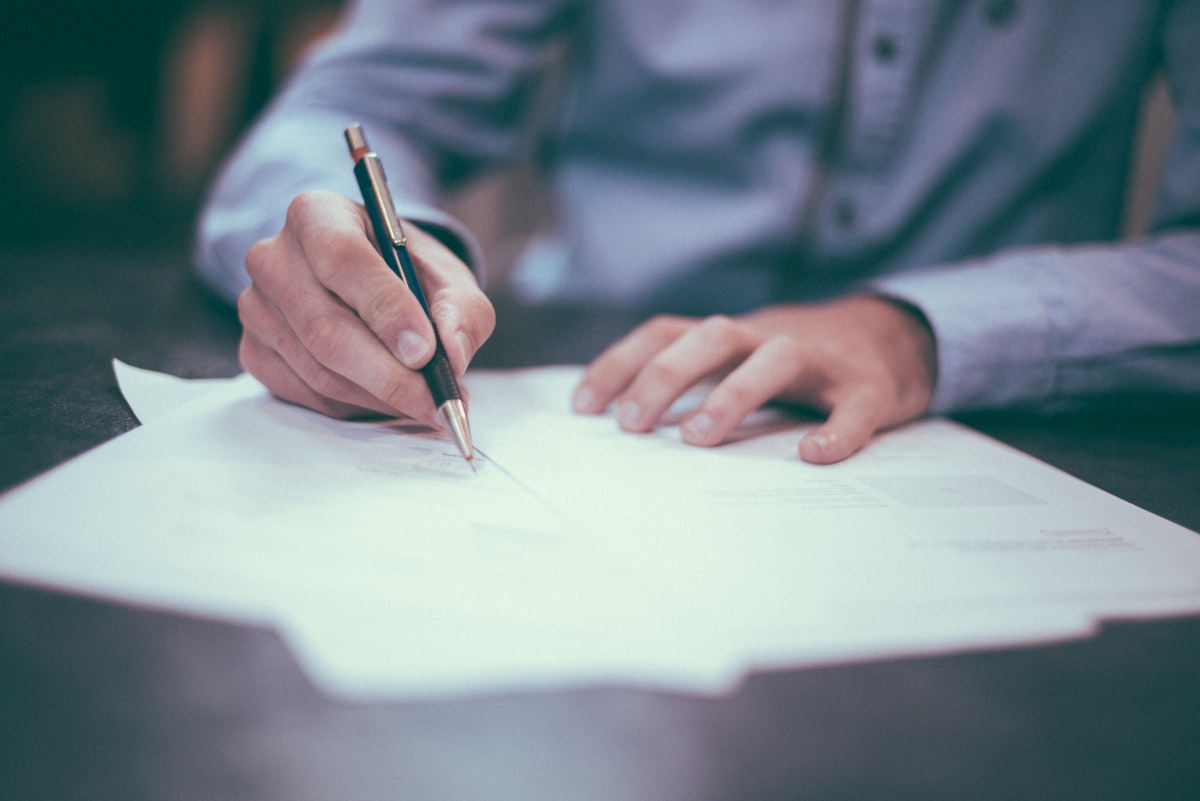 Signing a prepared document